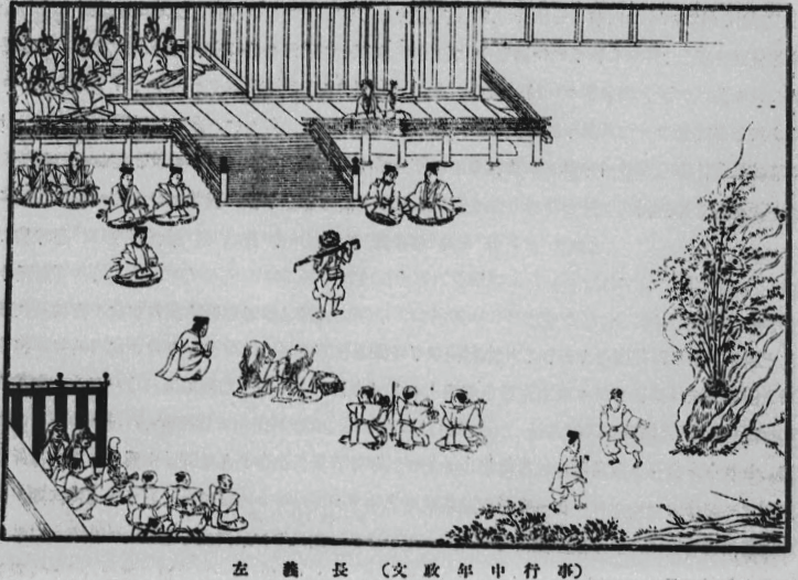 酒井欣『日本遊戯史』昭和9年（1929）建設社　国立国会図書館デジタルコレクションにある左義長の画像。